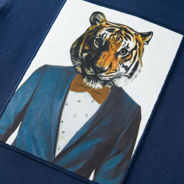 Kort&aelig;rmet T-shirt til b&oslash;rn str. 116 m&oslash;rk m&oslash;rkebl&aring;