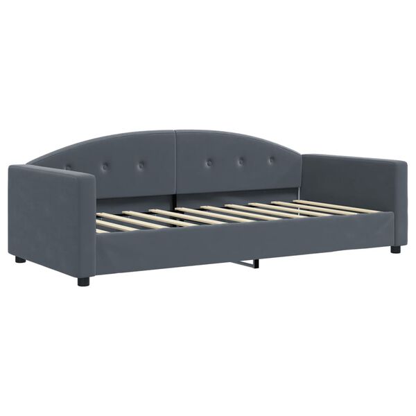 vidaXL daybed 90x190 cm velour m&oslash;rkegr&aring;