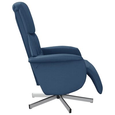 vidaXL lænestol med fodstøtte stof blå