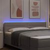 vidaXL LED sengegavl med LED -strimmellys Gr&aring;brun 180 cm Polyester
