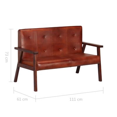 vidaXL 2-personers sofa ægte læder brun