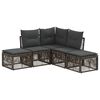 vidaXL Havesofa S&aelig;t 5 stk. Gr&aring; polyrattan