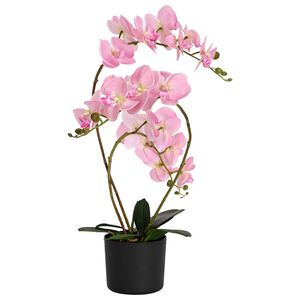 vidaXL Kunstig orkideplante med potte Lyser&oslash;d 45 x 15 x 65 cm