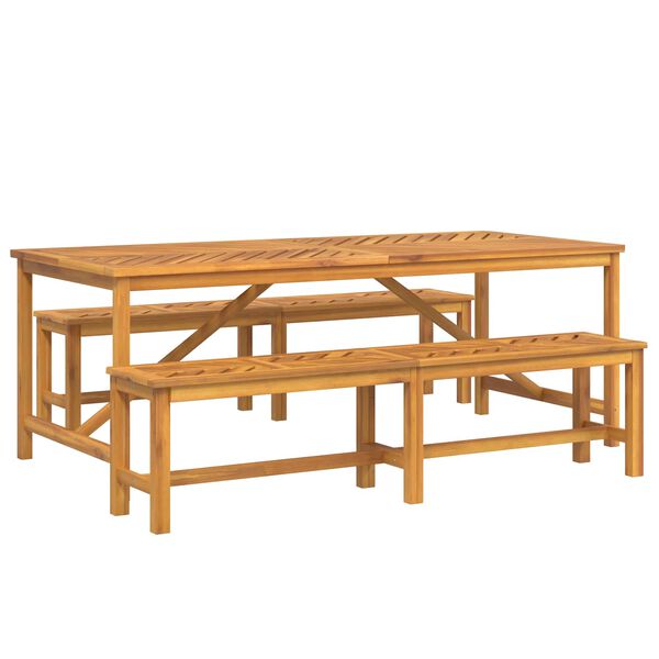 vidaXL Have Spisebordss&aelig;t 3 pcs Brun Massivt Akacietr&aelig;