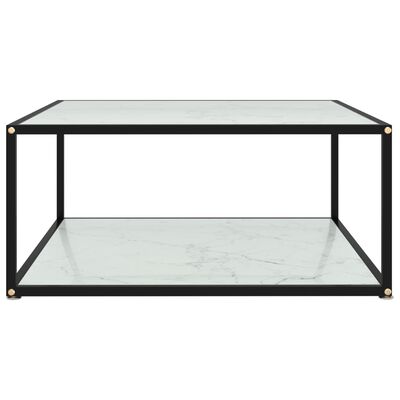 vidaXL sofabord 80x80x35 cm hærdet glas hvid