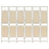 vidaXL 6-panels rumdeler 210x165 cm stof cremefarvet