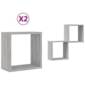 vidaXL v&aelig;ghylder 2 stk. 30x15x30 cm kubeformet gr&aring; sonoma-eg