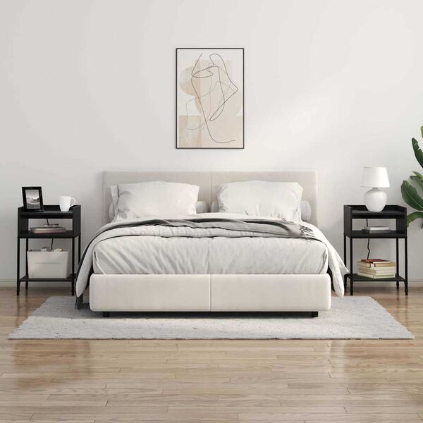 vidaXL Natskab med hylde Sort eg 40 x 40 x 61 cm Konstrueret tr&aelig;