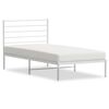 vidaXL sengeramme med sengegavl 100x190 cm metal hvid