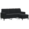 vidaXL 3-personers sofa med fodskammel 180 cm velour sort