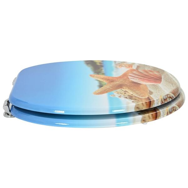 vidaXL Toilet s&aelig;de Lys bl&aring; 44 x 38 cm MDF plade