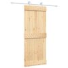 vidaXL Skyded&oslash;r Natur og hvid 85 x 210 cm Massivt Fyrretr&aelig;