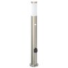 vidaXL pullertlampe med sensor og stikkontakt 80 cm rustfrit st&aring;l IP44