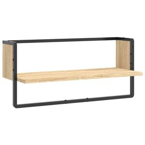 vidaXL v&aelig;ghylde med stang 65x25x30 cm sonoma-eg
