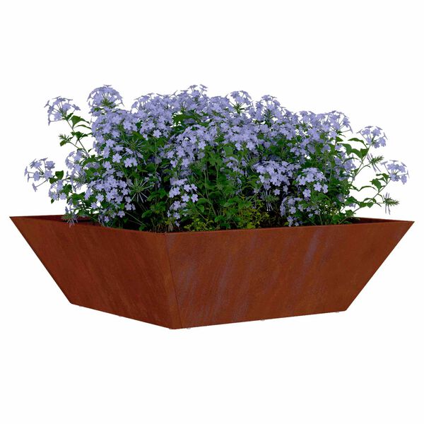 vidaXL Have Blomsterkrukke Rusten 50 x 50 x 15 cm Cortenst&aring;l