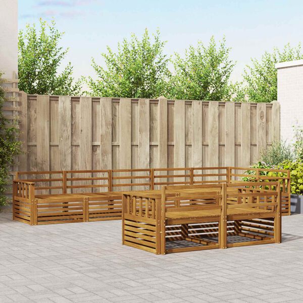 vidaXL Udend&oslash;rs sofagruppe 8 pcs Naturfarvet Massivt Akacietr&aelig;