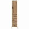 vidaXL Highboard Artisan Egetr&aelig; 34,5 x 34 x 180 cm Konstrueret tr&aelig;
