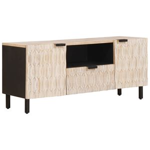 vidaXL TV-skab Hvid Vask Finish 105 x 33 x 46 cm Massivt mangotr&aelig;
