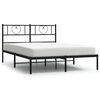 vidaXL sengeramme med sengegavl 135x190 cm metal sort