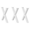 vidaXL spisebordsben X-formet 3 stk. hvid 80x(72-73) cm st&aring;l
