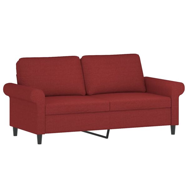 vidaXL 2-personers sofa med puder og hynder 140 cm stof vinr&oslash;d