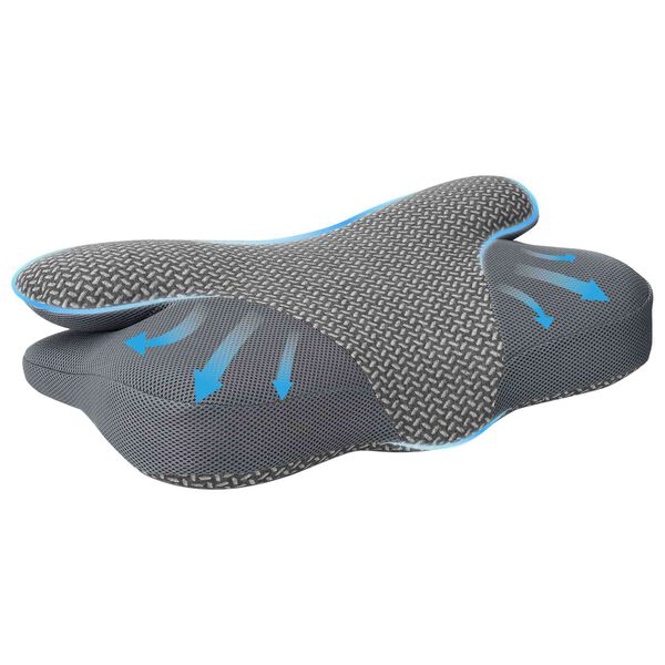 vidaXL Hovedpude med pude Gr&aring; 59 x 38 x 14 cm Polyester