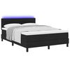 vidaXL Box spring seng med madras med LED Sort 160 x 200 cm Stof