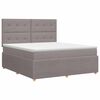 vidaXL Boxmadras med topmadras Gr&aring;brun 180 x 200 cm Stof