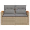 vidaXL 2-personers havesofa med hynder polyrattan beige