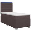 vidaXL Boxmadras med topmadras M&oslash;rk Brun 90 x 190 cm Stof