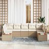 vidaXL Havesofa S&aelig;t med pude 7 pcs Beige polyrattan