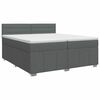 vidaXL Boxmadras med topmadras M&oslash;rkegr&aring; 200 x 200 cm Stof