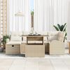 vidaXL Havesofa S&aelig;t med pude med opbevaring 7 pcs Beige Poly rattan