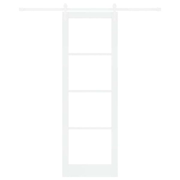 vidaXL Skyded&oslash;r ORKDAL Hvid 78 x 232 cm Massivt fyrretr&aelig; og glas