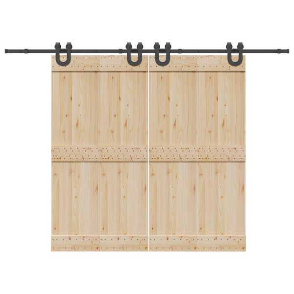 vidaXL skinnesæt til skydedør 366 cm stål sort