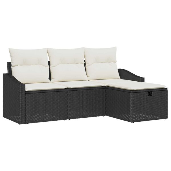 vidaXL Sofa S&aelig;t med pude 4 pcs polyrattan