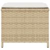 vidaXL haveskamler 4 stk. med hynder 40x40x35 cm polyrattan beige
