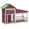 vidaXL hundehus 143x60,5x109 cm massivt fyrretr&aelig; mokkafarvet