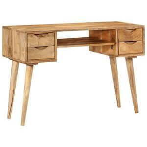 vidaXL skrivebord med skuffer 110x47x76 cm massivt mangotr&aelig;