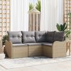 vidaXL Havesofa Sæt 4 pcs Beige polyrattan