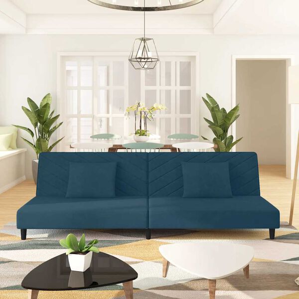 vidaXL 2-personers sovesofa med 2 puder fl&oslash;jl gul