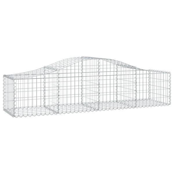 vidaXL buet gabionkurv 200x50x40/60 cm galvaniseret jern