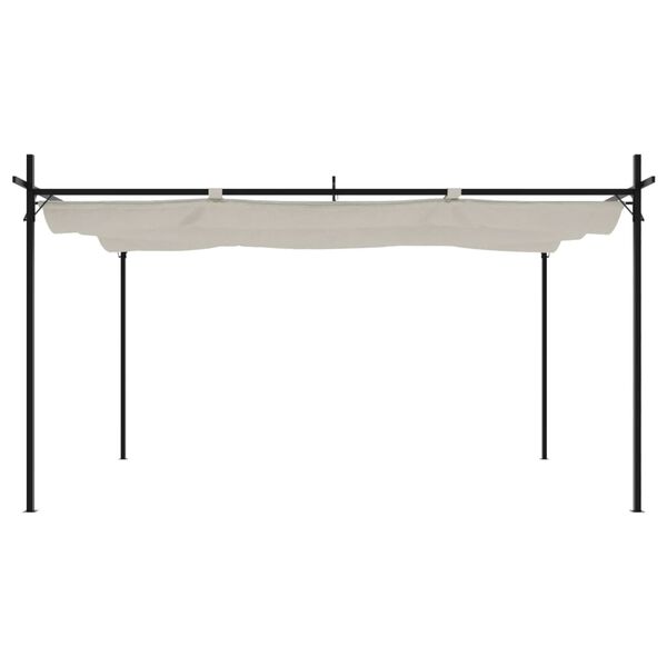 vidaXL pergola med sammenrulleligt tag 395x292x230 cm cremefarvet