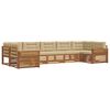 vidaXL Udend&oslash;rs sofagruppe 7 pcs Naturlig og Beige Massivt Akacietr&aelig;