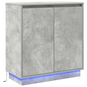 vidaXL LED Sideboard til Betongr&aring; 71 x 34,5 x 75 cm Konstrueret tr&aelig;