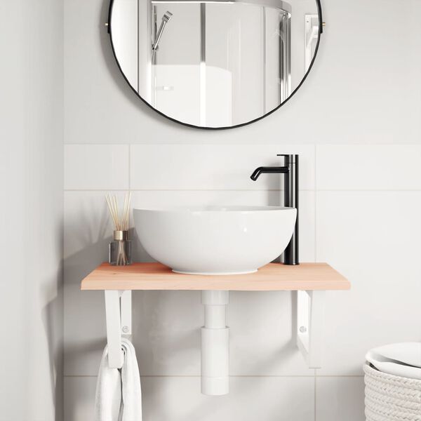 vidaXL badev&aelig;relseshylde st&aring;l og massivt egetr&aelig;