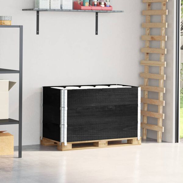 vidaXL pallerammer 3 stk. 100x50 cm massivt fyrretr&aelig; sort