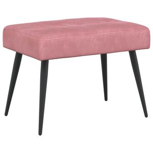 vidaXL B&aelig;nk med knap tufting Lyser&oslash;d 60 x 40 x 45 cm Fl&oslash;jl