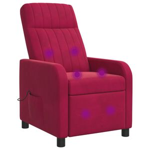 vidaXL Massage L&aelig;nestol Vinr&oslash;d Velour (V)