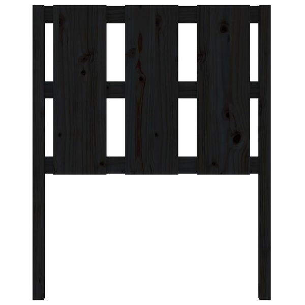 vidaXL sengegærde 80,5x4x100 cm massivt fyrretræ sort